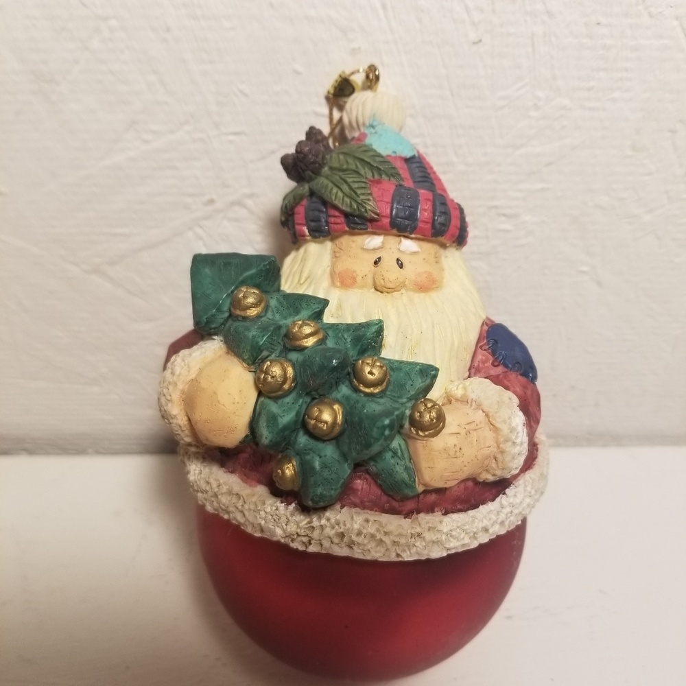 Santa Claus Ornament Santa Holding Christmas Tree